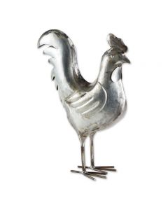 GALVANIZED ROOSTER SCULPTURE